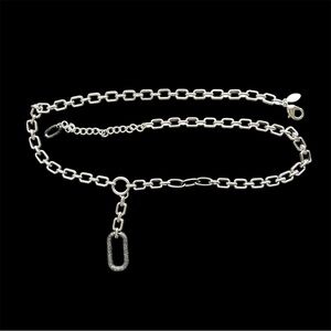 Y2K 2000s Chain Link Belt with Sparkly Drop Charm, Chico's Small / Medium